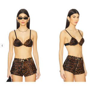Leather Bralette Understated Leather Leopard size XS $189msrp